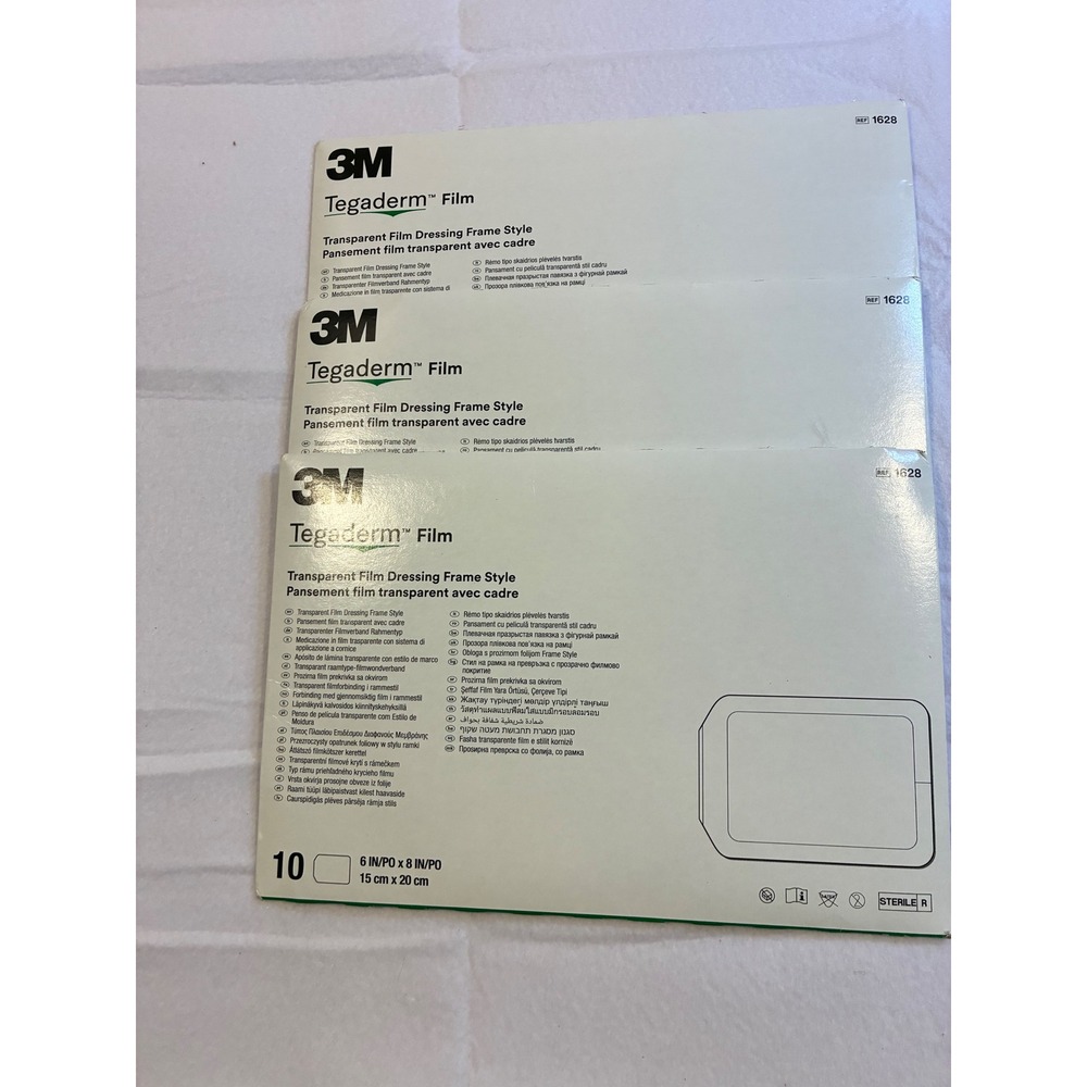 3M Tegaderm 1628 Transparent Film Dressing 6x8 Inch 30 Count 3 Boxes of 10